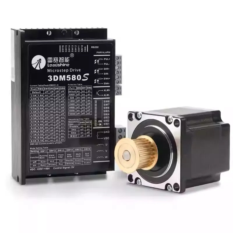 Leadshine 573S09 / 573S15-L 3-Phase Stepper Motor + 3DM580S CNC Driver Set for Laser Engraving Machine & CNC Router