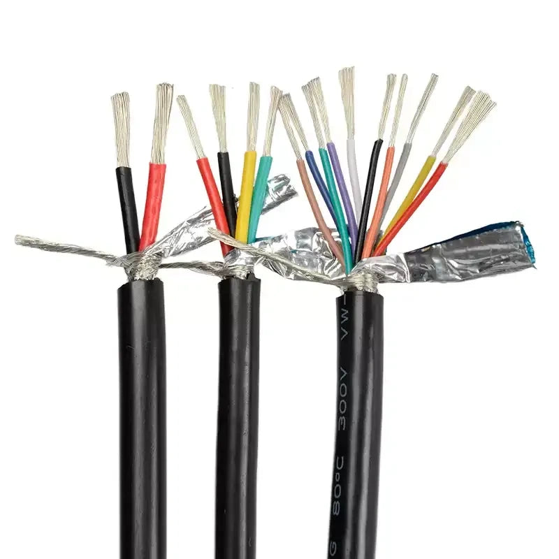 UL2464 cable,UL2464 shielded wire,double shielded cable,multi core shielded cable,tinned copper shield wire,aluminum foil braided shield cable,2 core shielded wire,12 core control cable,14AWG 28AWG signal cable,300V shielded cable,sensor signal wire,audio video cable,automation control wire,electronic equipment wiring,anti interference shield cable
