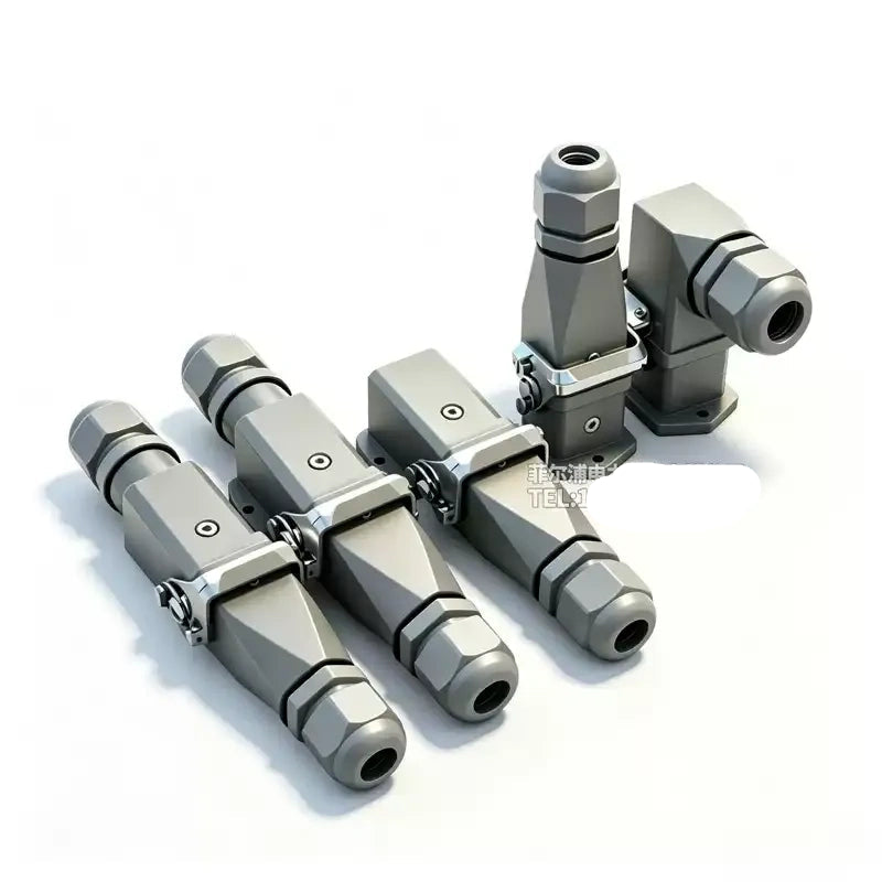 heavy duty rectangular connector,HDC‑HA HDC‑HQ,waterproof aviation plug socket,M20 heavy duty connector,4‑5‑6‑8 pin industrial connector,male female cable butt connector,single lock buckle connector,industrial signal power connector