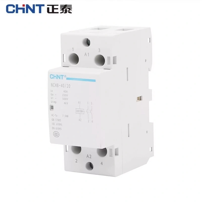 CHNT NCH8 Contactor,Modular Contactor , Household Contactor,AC Contactor 220V,20A Contactor,25A Contactor, 40A Contactor ,63A Contactor ,DIN rail contactor ,Single Phase Contactor,Lighting Contactor