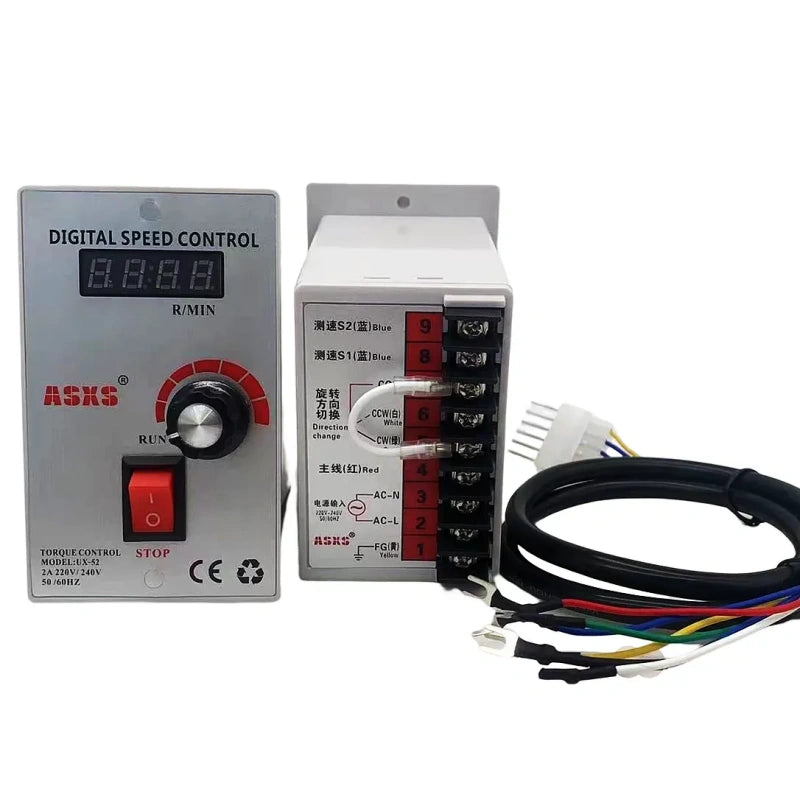 UX‑52 speed controller,US‑52 motor regulator,220v ac motor speed controller,precision gear motor speed control,5‑wire geared motor driver,ac220v us52 speed governor,soft‑start motor controller