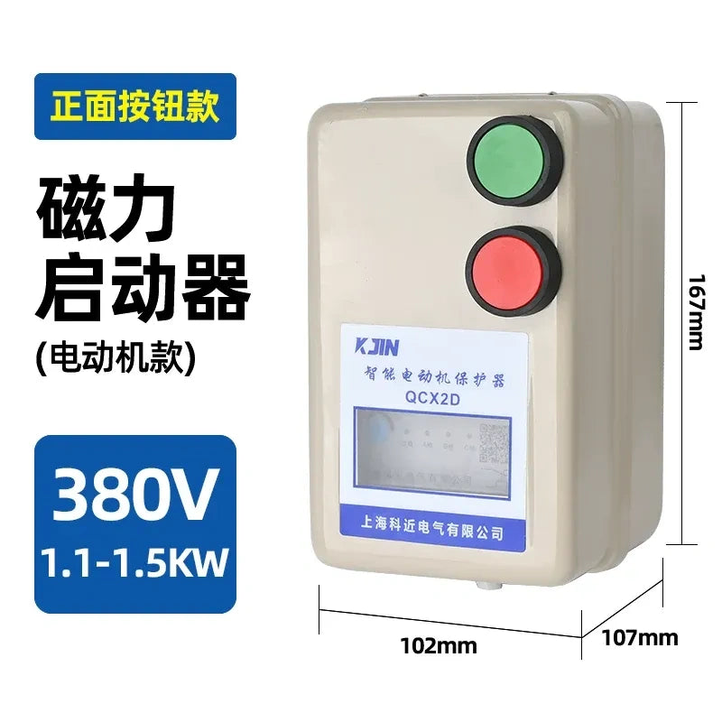 magnetic starter,QCX2D magnetic starter 380v 1.1-1.5kw,intelligent ac air-compressor motor overload&phase loss protector
