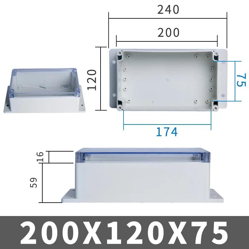 IP67 Plastic Transparent Box Waterproof Enclosure Electronic Project Outdoor Instrument Electrical Project Box Junction Housing