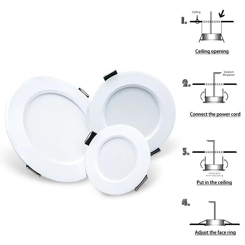 LATTUSO- 10pcs/lot Led Downlights 220V Ceiling Light| 3W-15W Cold/Warm light optional - electrical center b2c