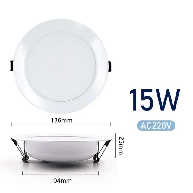 LATTUSO- 10pcs/lot Led Downlights 220V Ceiling Light| 3W-15W Cold/Warm light optional - electrical center b2c