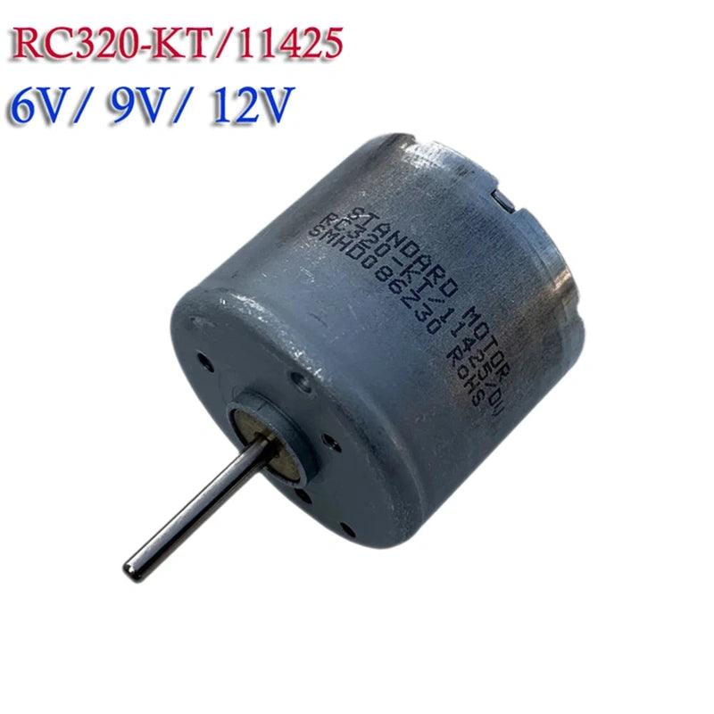 Micro 320 DC Motor Long Shaft Length 15mm Electric 6V 9V 12V High Speed 4100rpm 6200rpm 8300rpm Carbon Brush DIY Fan Model