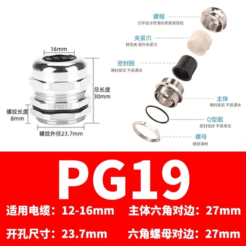 ip68 cable gland,brass cable gland,nickel plated cable gland, pg19 cable gland