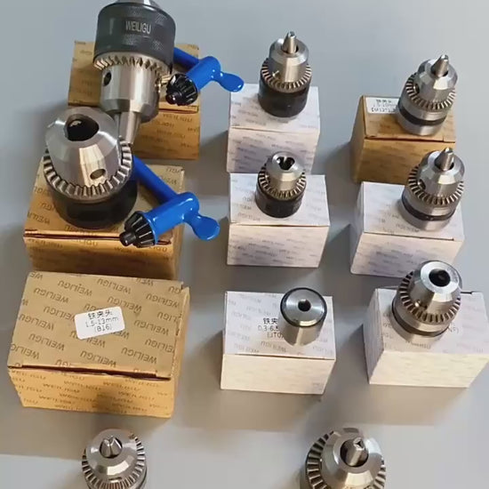 drill chuck, key type steel drill chuck, B12 B16 taper drill chuck, 1/2 3/8 threaded drill chuck, bench drill chuck replacement, hand drill bit holder, all metal heavy duty chuck