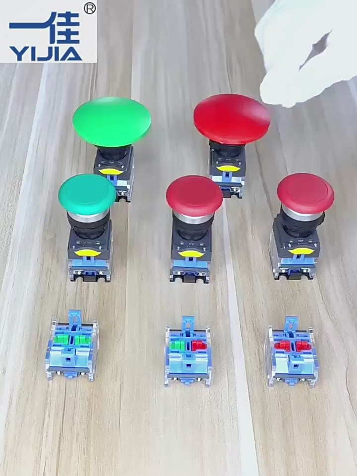 Mushroom Head Push Button, LA38-11M/ZS, 22mm Push Button, Momentary/Latching Switch, 1NO1NC Contact, Industrial Start Stop Button, Self-Resetting Button, Self-Locking Button, 40mm/60mm Mushroom Button, Silver Alloy Contact, Machine Control Switch, Control Panel Button, Jog Control Switch