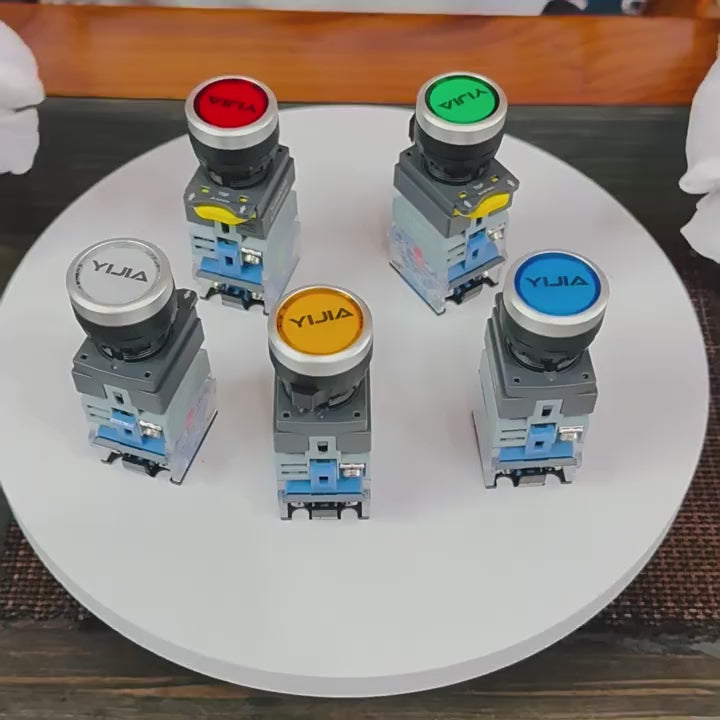 22mm push button switch, LA38-11DN/ZS, LED illuminated switch, 1NO 1NC button, momentary/latching switch, 24V/220V push button, 10A control switch, industrial push button, red LED switch, flat head button switch, silver alloy contact switch, control panel button