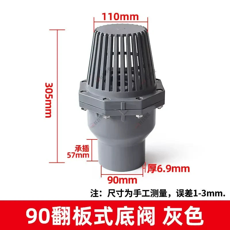 PVC Ball Check Valve, Non Return One Way Valve for Drainage Pipe, Sizes 20/25/32/40/50/63/75/90/110mm