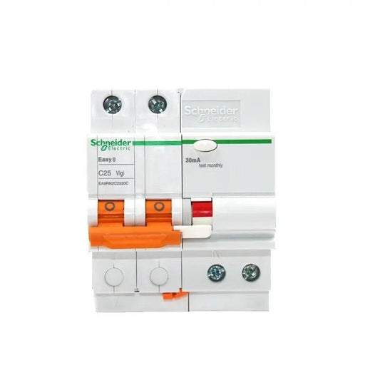 Schneider-  RCBO Breaker EA9R| 1P+N/ 2P 6A to 63A - electrical center b2c,Schneider EA9RN RCBO, EA9RN Vigi Leakage Breaker, 1P+N/2P/3P/4P RCBO, 1-63A C/D Curve Breaker, Residual Current Circuit Breaker, Overload Short-Circuit Protection, Schneider Leakage Protection, DIN Rail RCBO, AC Distribution Safety Breaker