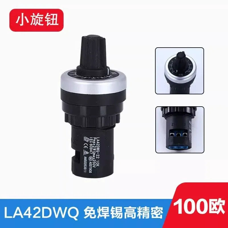 LA42DWQ-22,22mm potentiometer,inverter speed potentiometer,rotary potentiometer,100k potentiometer,22mm rotary pot,analog speed adjustment potentiometer