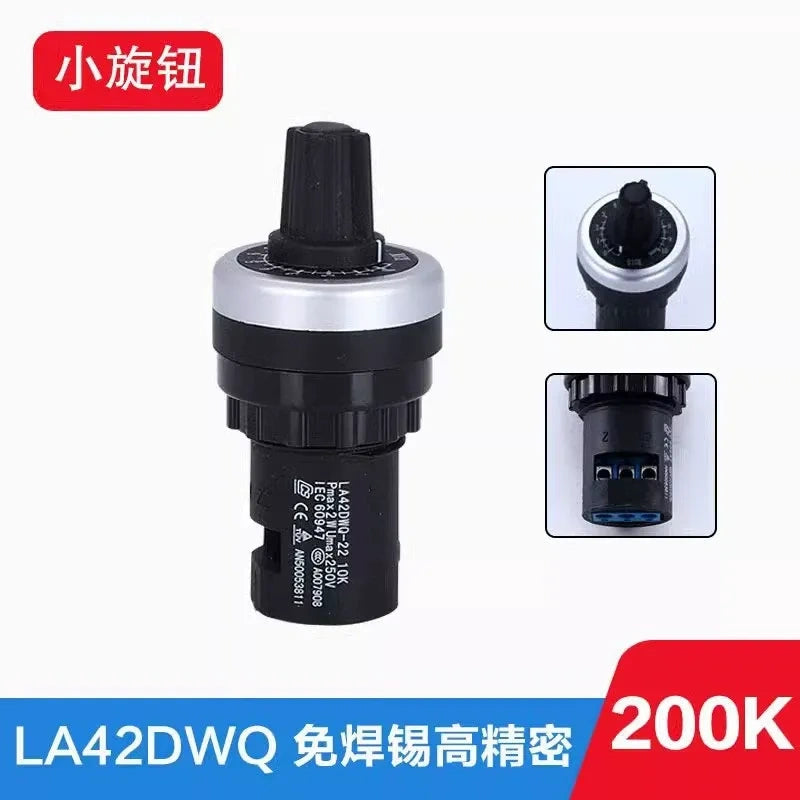 LA42DWQ-22,22mm potentiometer,inverter speed potentiometer,rotary potentiometer,200k potentiometer,22mm rotary pot,analog speed adjustment potentiometer