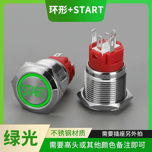 Start Stop Power Button, 16mm 19mm 22mm, IP66 Waterproof LED, Latching / Momentary, Custom Symbol