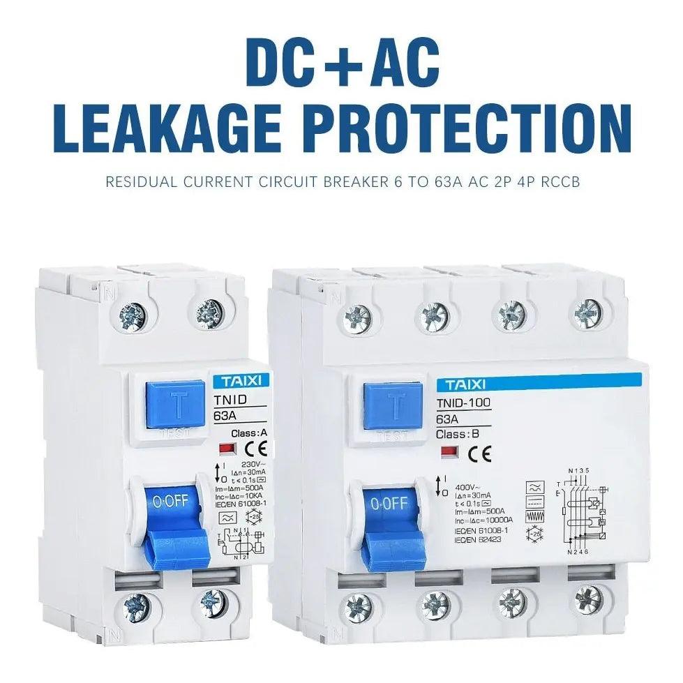TAIXI- Charging Pile Type B/A/AC  2P 4P RCCB Leakage Protector - electrical center b2c