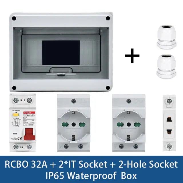 TAIXI- Outdoor Waterproof Socket Electrical Distribution Box|  EU AU UK IT FR Universal Socket optional - electrical center b2c