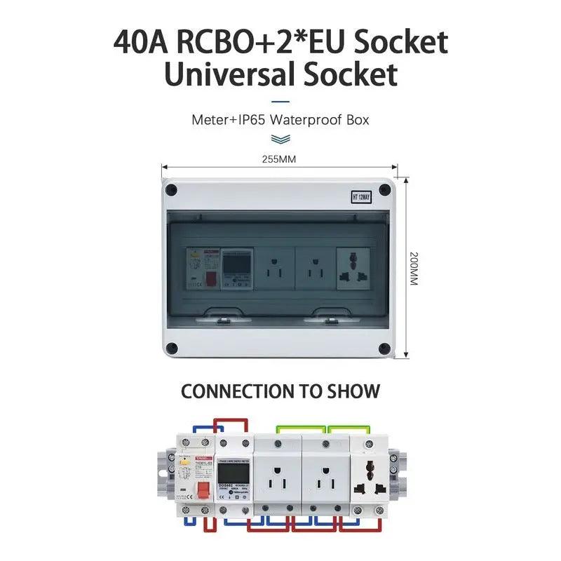 TAIXI- Outdoor Waterproof Socket Electrical Distribution Box|  EU AU UK IT FR Universal Socket optional - electrical center b2c