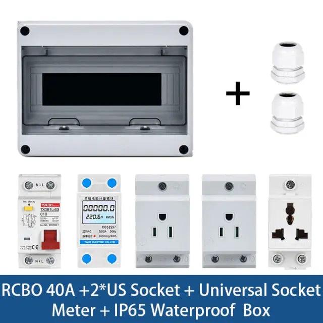 TAIXI- Outdoor Waterproof Socket Electrical Distribution Box|  EU AU UK IT FR Universal Socket optional - electrical center b2c