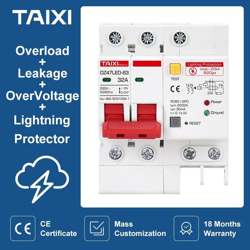 electrical center b2c | TAIXI- RCCB With Lightning Protection Leakage Surge