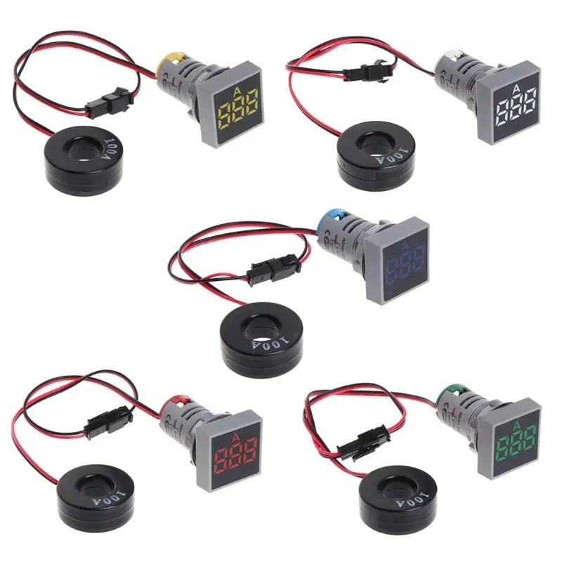 TOMZN- 22MM LED Digital Ampere Meter 0-100A / Multicolor Optional - electrical center b2c,current indicator led