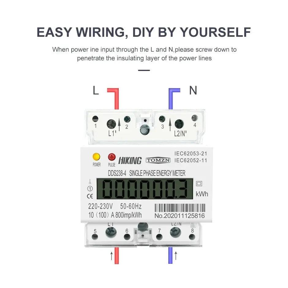 TOMZN- 30(100)A Energy Meter| Single phase Din rail type - electrical center b2c