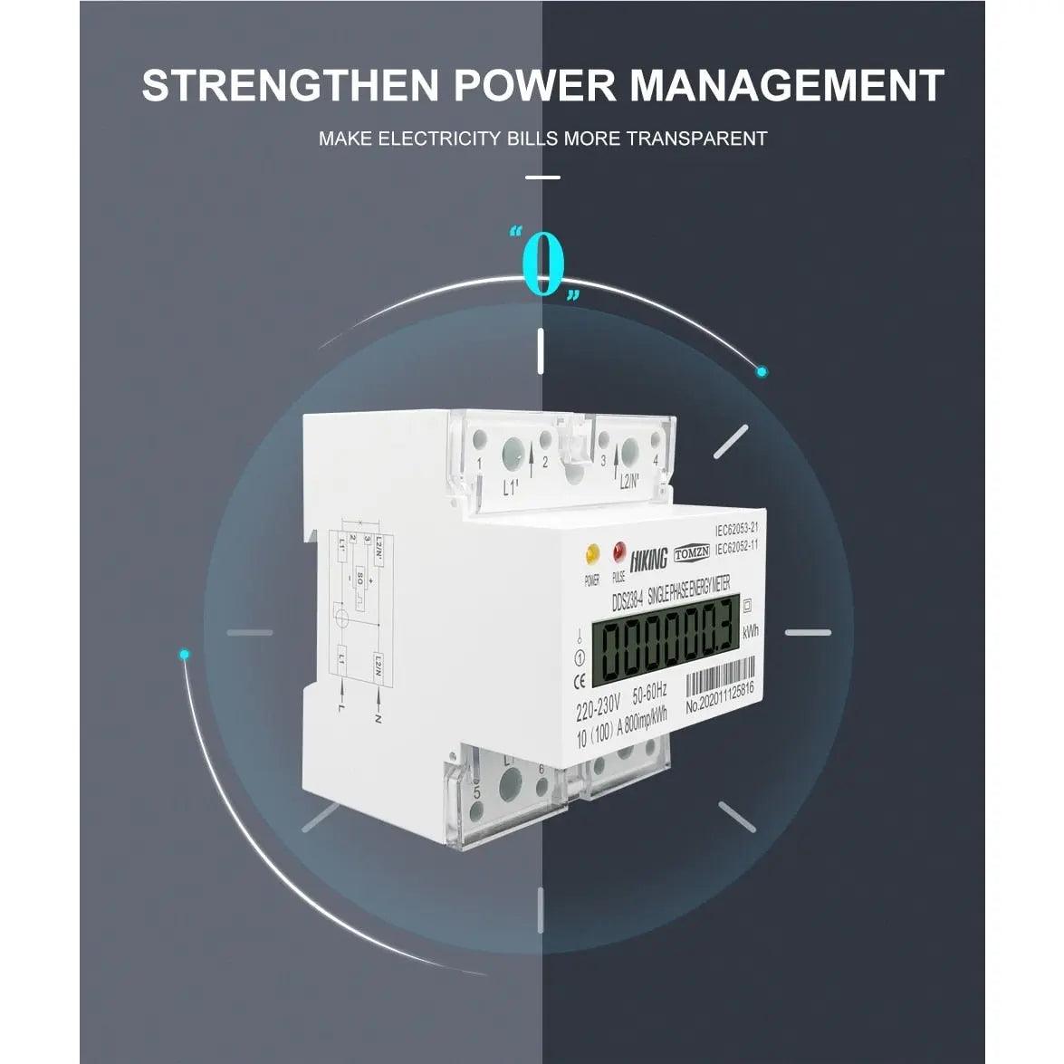 TOMZN- 30(100)A Energy Meter| Single phase Din rail type - electrical center b2c