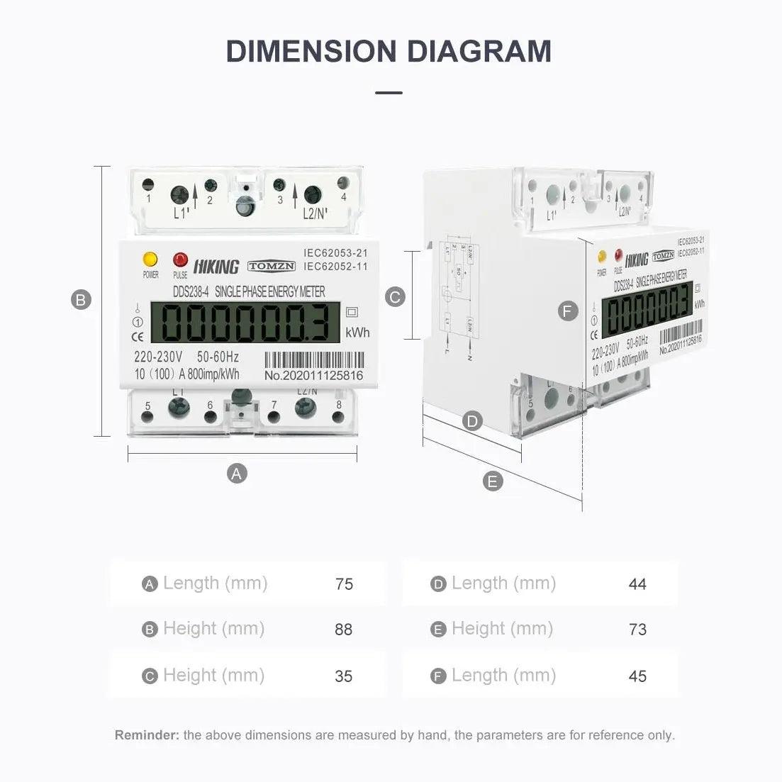 TOMZN- 30(100)A Energy Meter| Single phase Din rail type - electrical center b2c