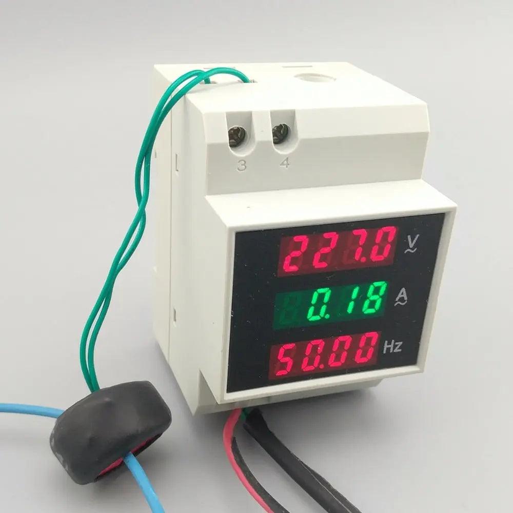 TOMZN- 3IN1 Din rail LED Voltage Current Frequency Meter/ with extra CT - electrical center b2c