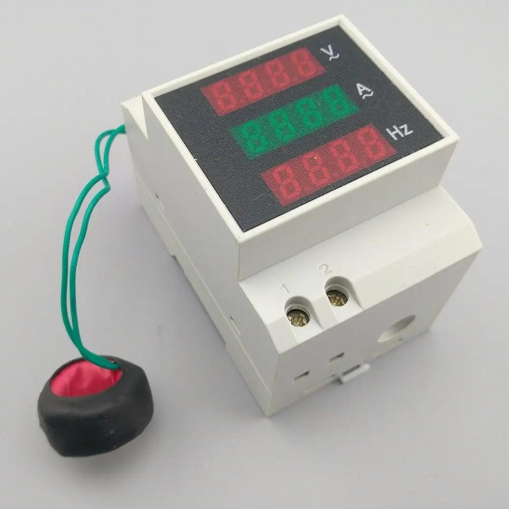 TOMZN- 3IN1 Din rail LED Voltage Current Frequency Meter/ with extra CT - electrical center b2c