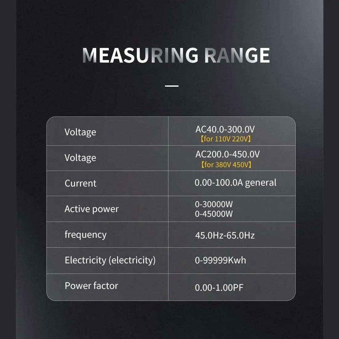TOMZN- Din rail AC monitor 6IN1- 100A Frequency Meter| 40-300V/ 250-450V Optional - electrical center b2c