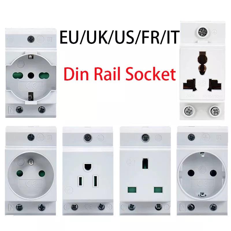 electrical center b2c | UK US EU FR IT Standard Modular Din Rail Socket ...