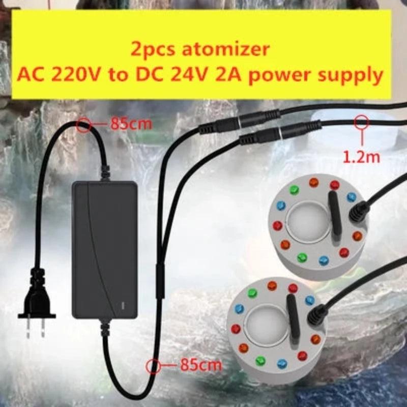 Ultrasonic Humidifier AC 220V To DC 24V Mist Maker Fogger Nebulizer Water Fountain Fish Tank Pond Atomizer Head Air Humidifier