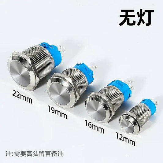 waterproof illuminated metal button, 12mm LED push button, 16mm ring light switch, 19mm power symbol button, 22mm latching switch, IP65 metal button,no LED button