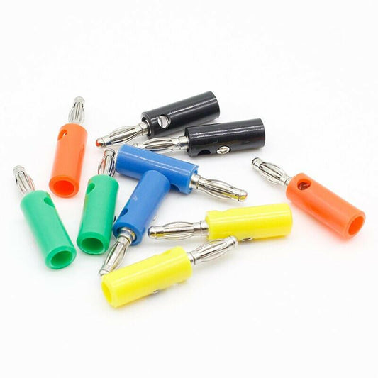 10 X Audio Speaker Screw Banana Gold Plate Plugs Connectors 4mm.
