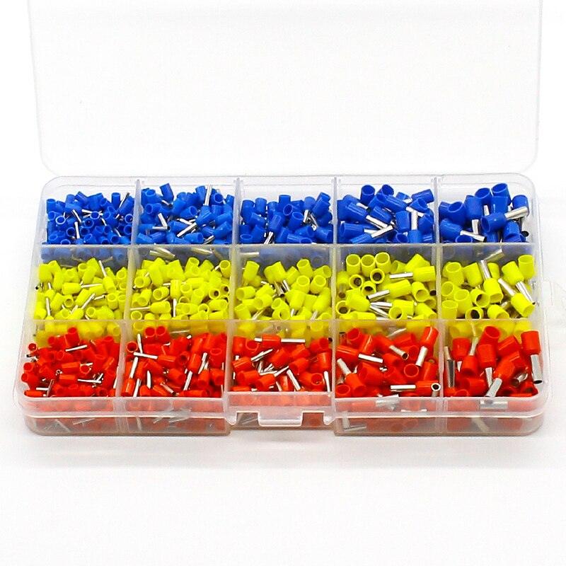 1000pcs/lot Bootlace cooper Ferrules kit set Wire Copper Crimp Connector Insulated Cord Pin End Terminal.