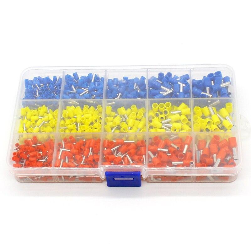 1000pcs/lot Bootlace cooper Ferrules kit set Wire Copper Crimp Connector Insulated Cord Pin End Terminal.