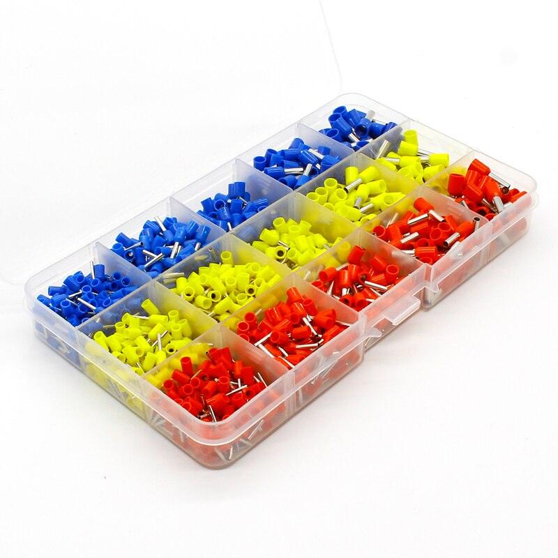 1000pcs/lot Bootlace cooper Ferrules kit set Wire Copper Crimp Connector Insulated Cord Pin End Terminal.
