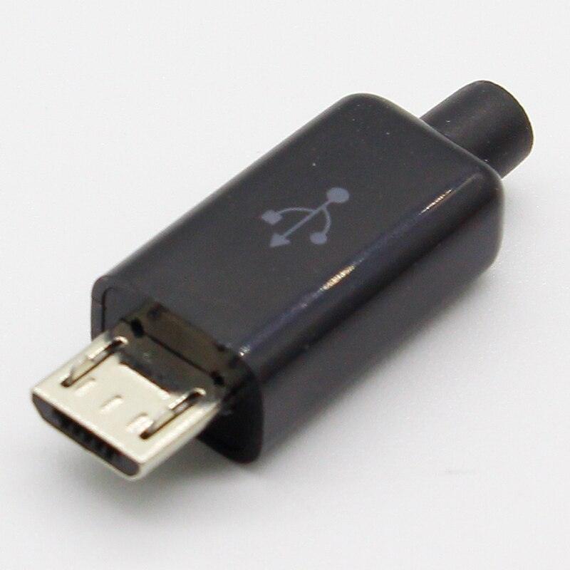10pcs DIY Micro USB Type B Male 5pin Four Piece Assembly Connector Plug Socket.
