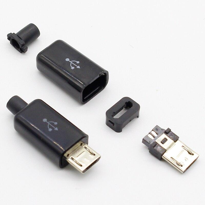 Micro Usb Plug Socket electrical center b2c | 10pcs DIY Micro USB Type B Male 5pin Four Piece ...