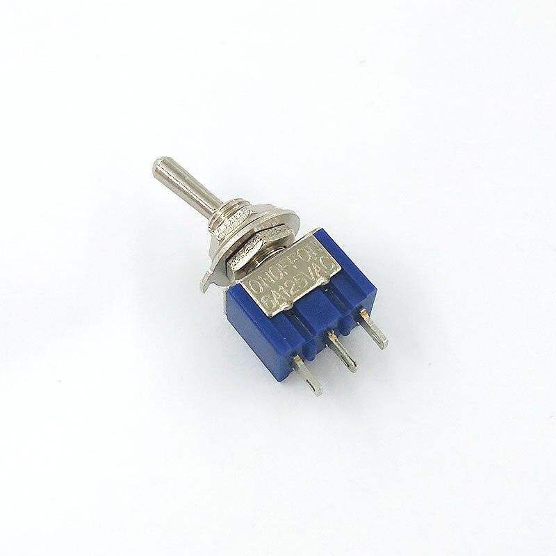 10Pcs DIY Toggle Switch ON-OFF-ON 3 Pin 3 Position Mini Latching MTS-103 AC 125V/6A 250V/3A Power Button Switch SPDT Car Auto.