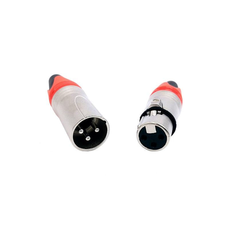 10Pcs Xlr connector audio plug microphone plug 3pin speaker connector male &amp; female colour mic connector.