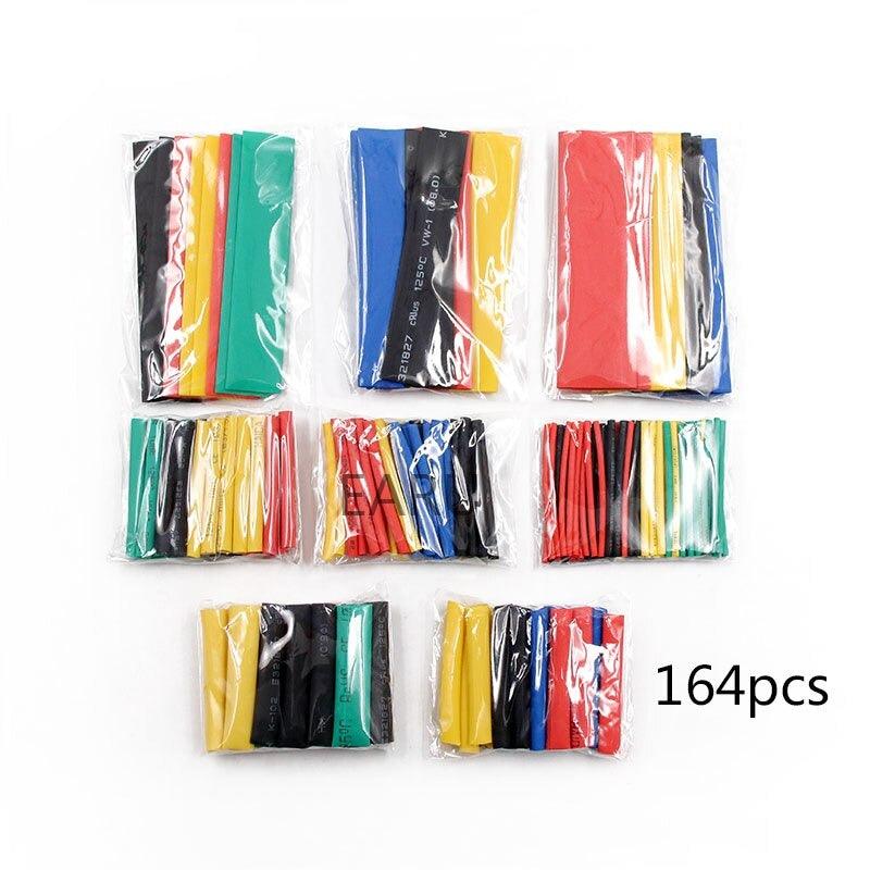 164pcs Set Polyolefin Shrinking Assorted Heat Shrink Tube Wire Cable Insulated Sleeving Tubing Set.