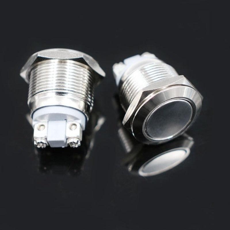 16mm Metal Push Button Switch NO Momentary Reset Self-reset Brass Nickel Plated.