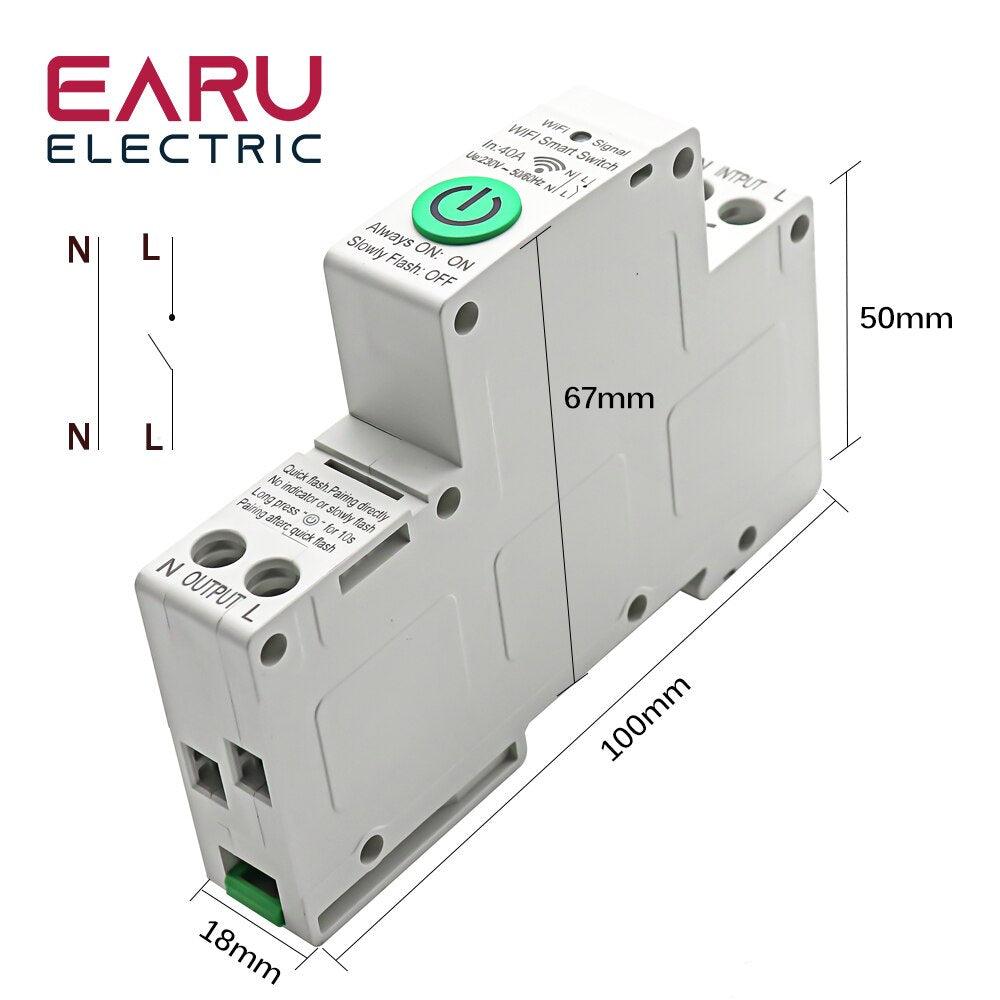Breaker Remote Indicator electrical center b2c | 1P+N Din Rail WiFi Circuit Breaker Smart Timer ...