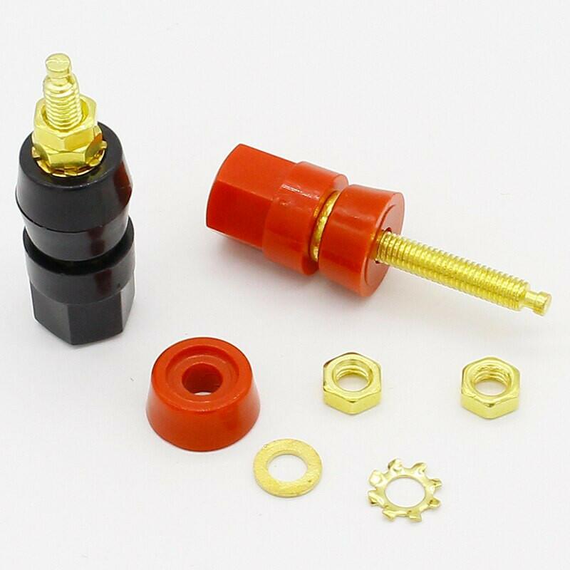 1pair(black+red) Terminals Red Black Connector Amplifier Terminal Binding Post Banana Speaker Plug Jack.