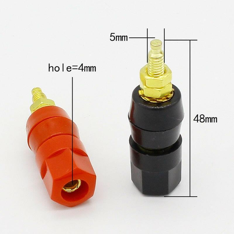 1pair(black+red) Terminals Red Black Connector Amplifier Terminal Binding Post Banana Speaker Plug Jack.