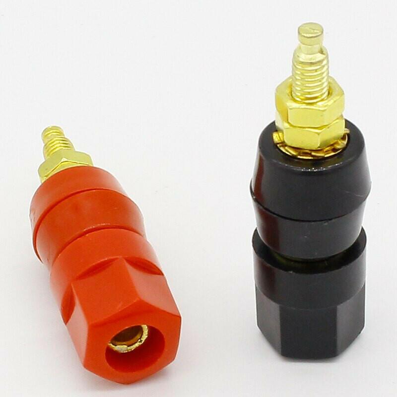 1pair(black+red) Terminals Red Black Connector Amplifier Terminal Binding Post Banana Speaker Plug Jack.