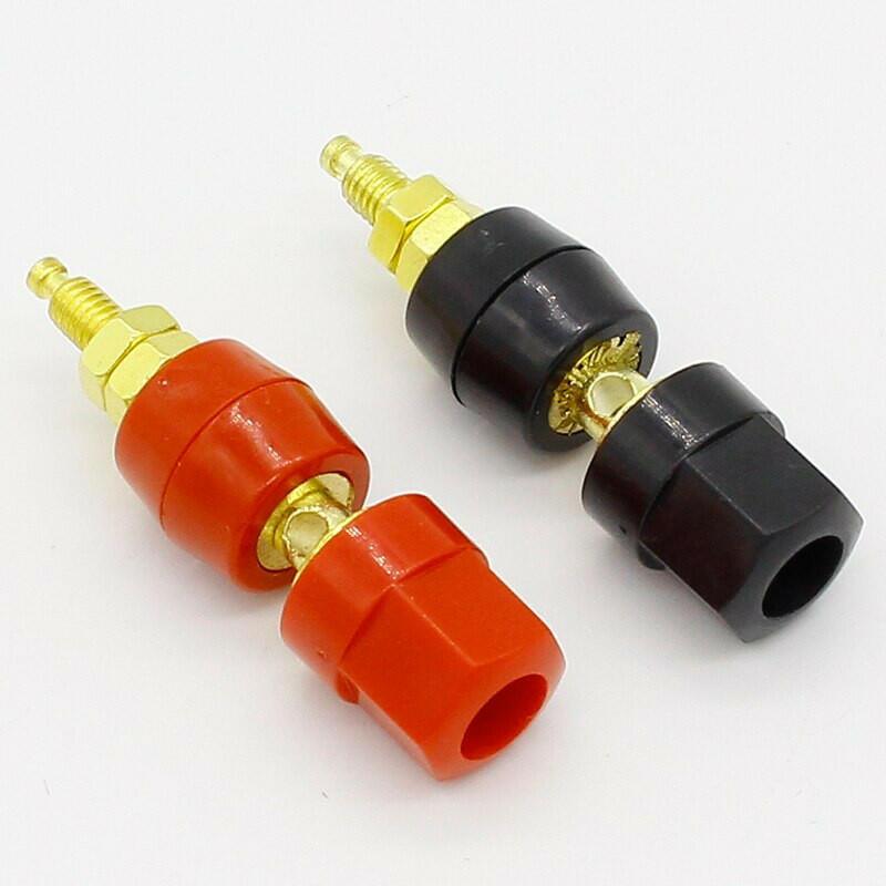 1pair(black+red) Terminals Red Black Connector Amplifier Terminal Binding Post Banana Speaker Plug Jack.