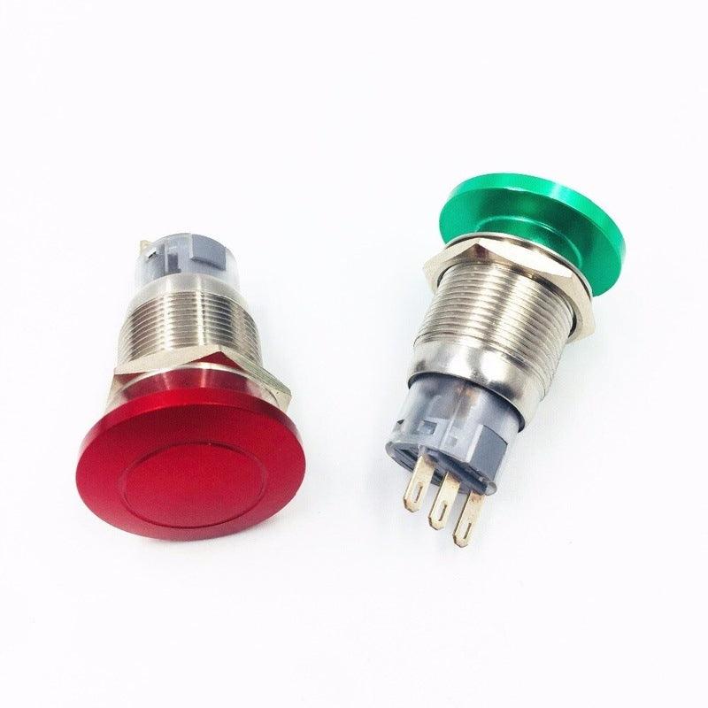 1pc 19mm 2NO 2NC Metal Waterproof Push Button Switch Emergency Stop Mushroom.